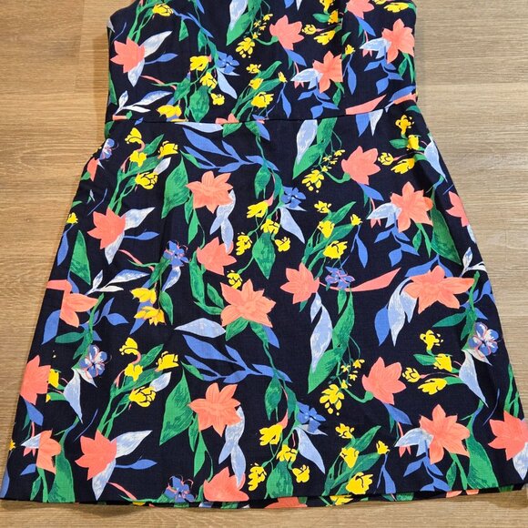 J. Crew Floral Basketweave Square Neck Midi Shift Dress Womens Size 14 Lined EUC - Picture 4 of 11
